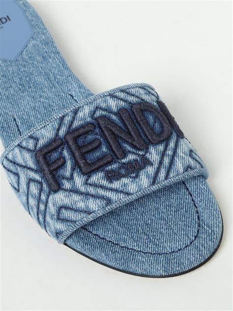 fendi flat sandals size 10|fendi denim sandals.